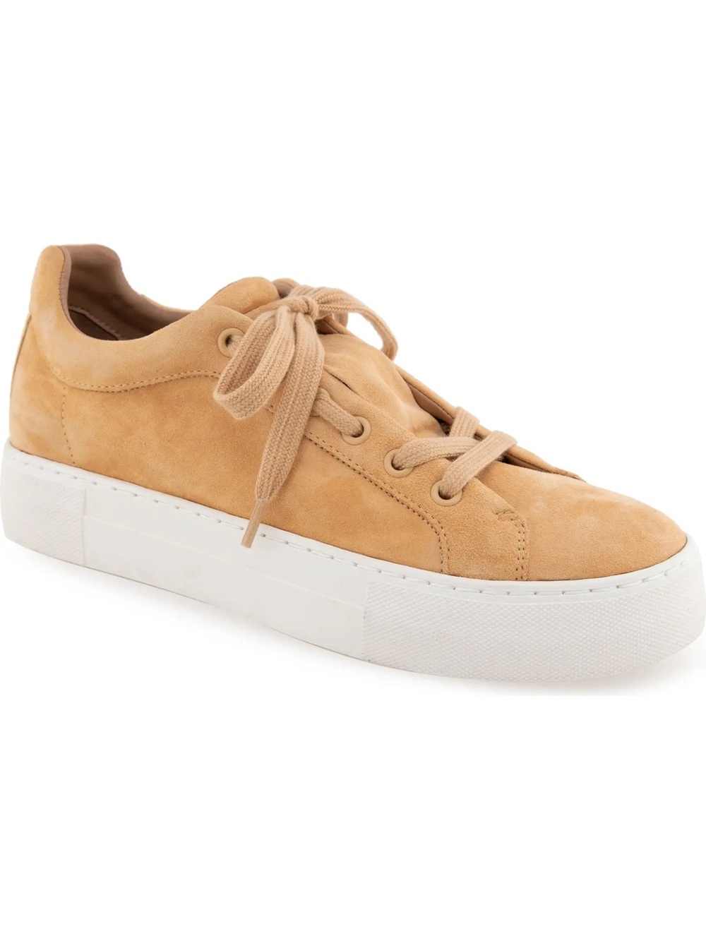 Aerosoles Tan Suede Platform Sneakers Lace Up Casual Comfort Shoes
